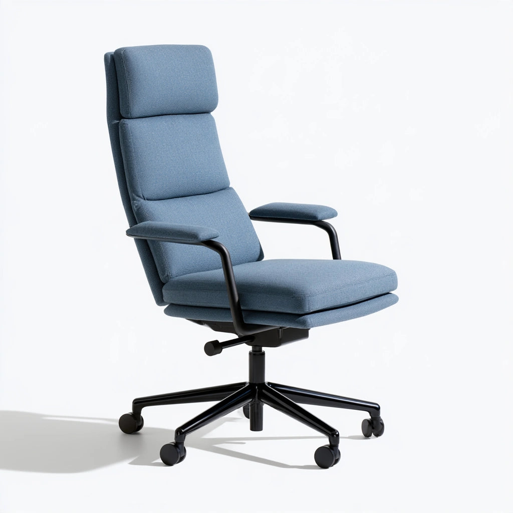 Ergonomischer Bürostuhl, mit Stoffbezug, Farbe: blau und schieferblau