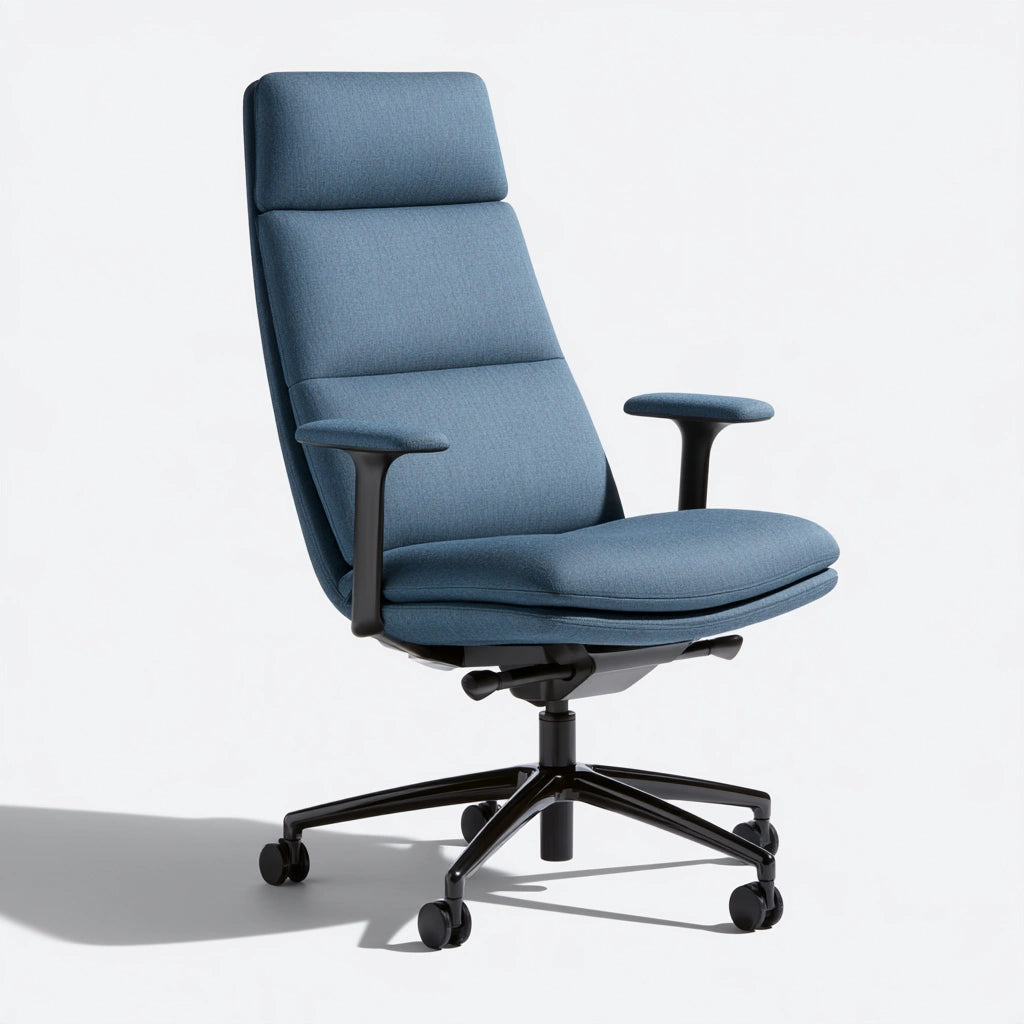 Ergonomischer Bürostuhl, mit Stoffbezug, Farbe: blau und schieferblau