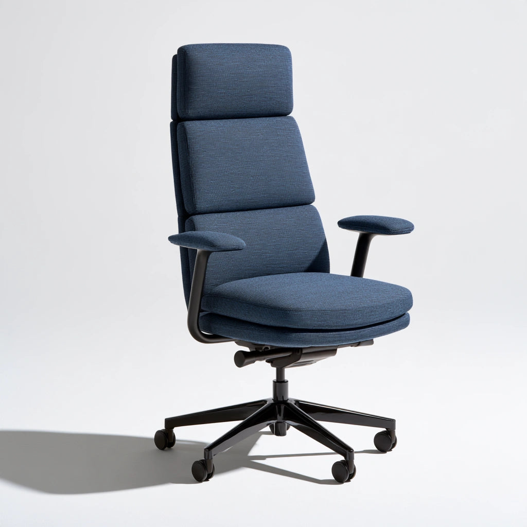 Ergonomischer Bürostuhl, mit Stoffbezug, Farbe: blau und schieferblau