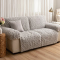 Modernes Polstersofa, mit Lederbezug, Farbe: hellbeige